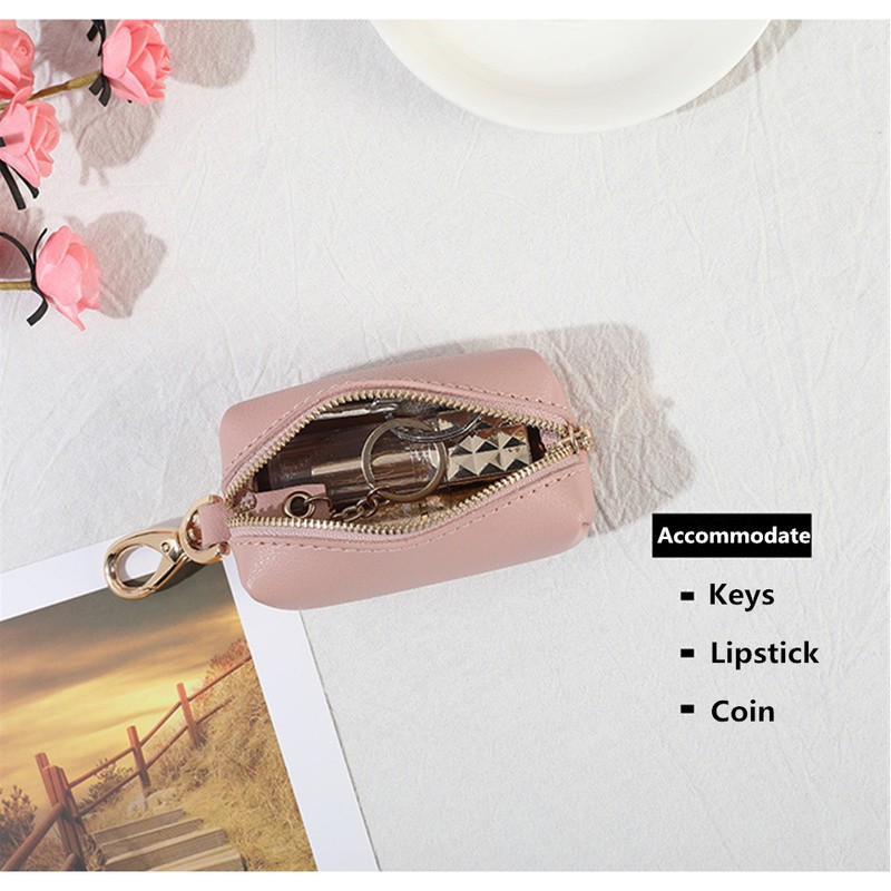 Women Zipper Keychain Wallet Car Key Case Ring Case Coin Pocket Key Organizer 2020