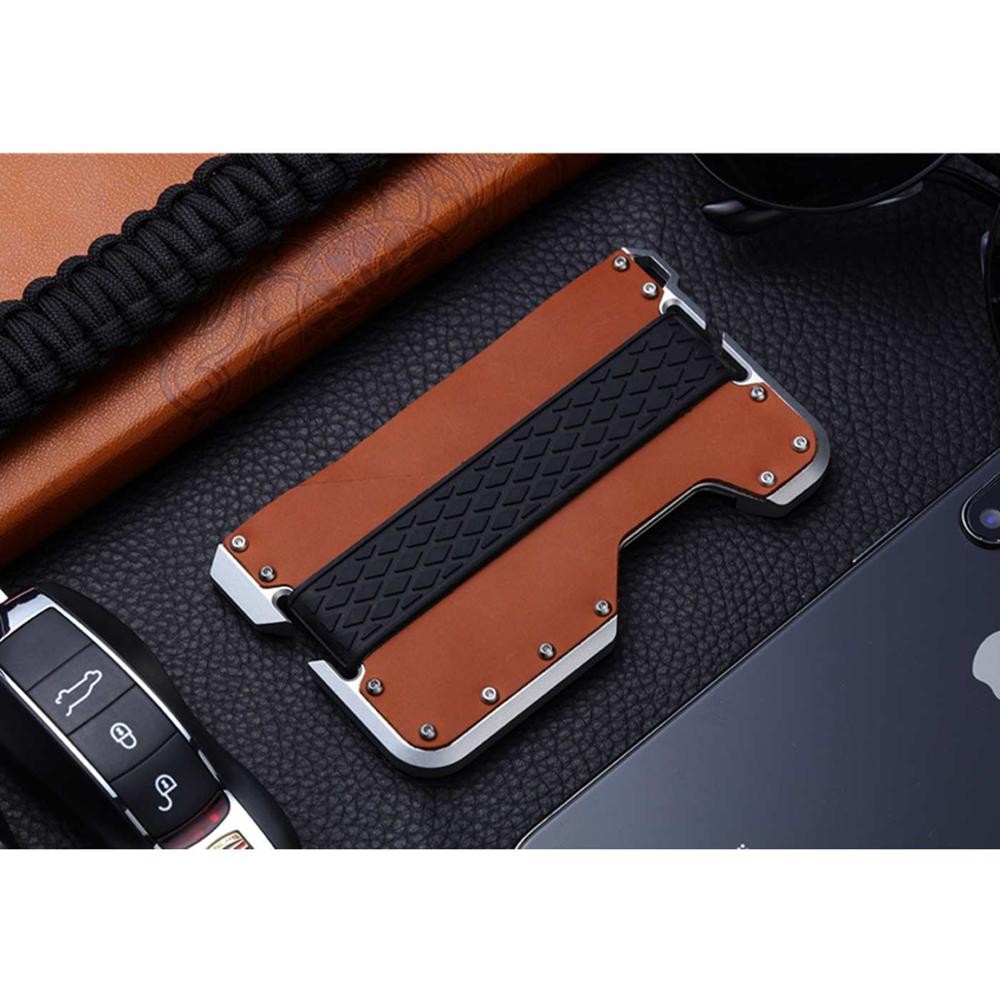 SEMORID-Multifunctional Anti-theft Anti-Rfid Metal Card Holder for Men,Small Smart Simple Wallet