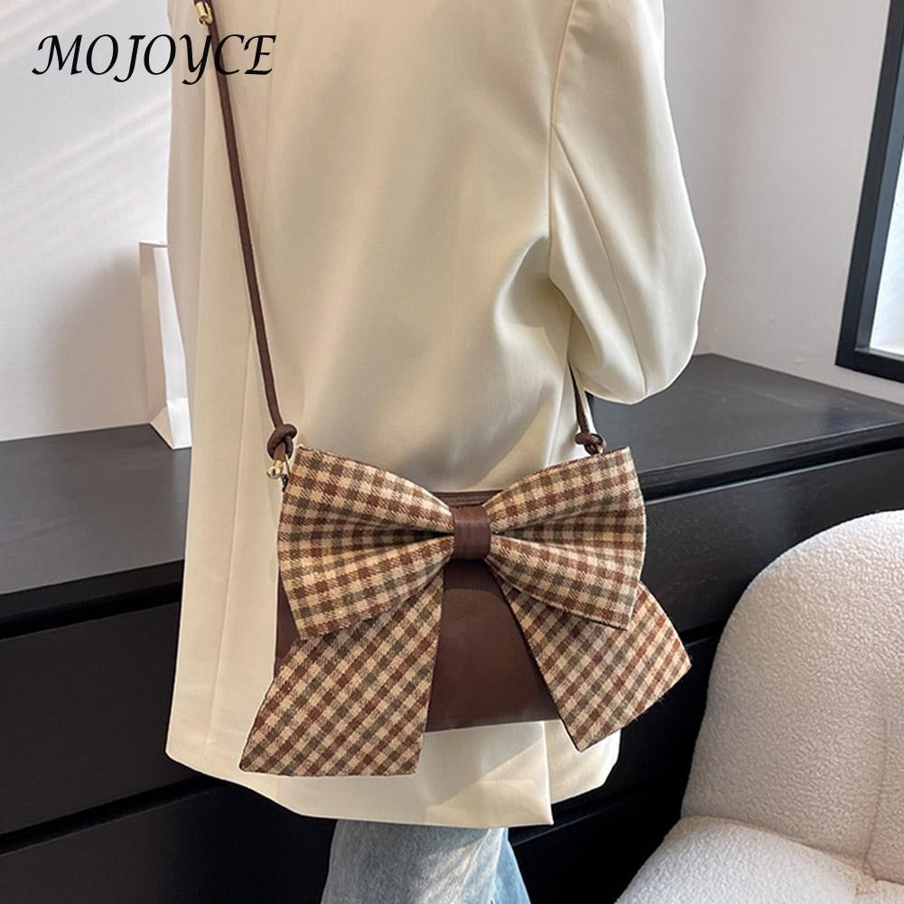 Women Shoulder Bags Fashion Shoulder Messenger Crossbody Bag Big Bowknot PU Leather Small Square Bag Travel Clutch