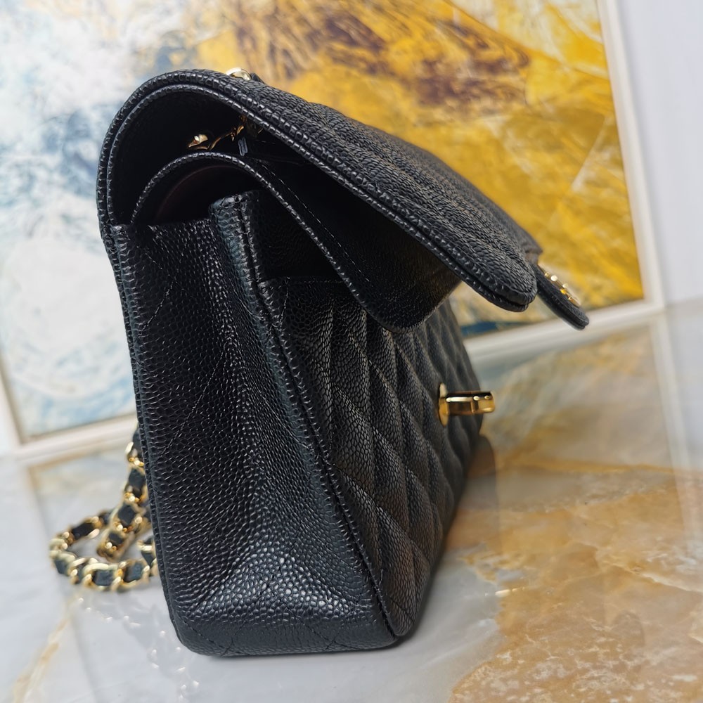 Top quality luxury handbag classic fashion flap caviar leather wear-resistant shoulder bag chain leather bag women