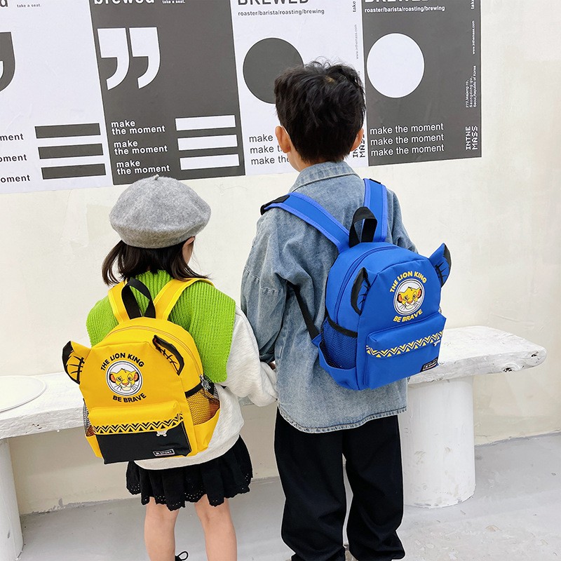 Disney 2022 New School Bags For Kids Boys Girls The Lion King Kindergarten Cartoon Backpacks Fashion Child