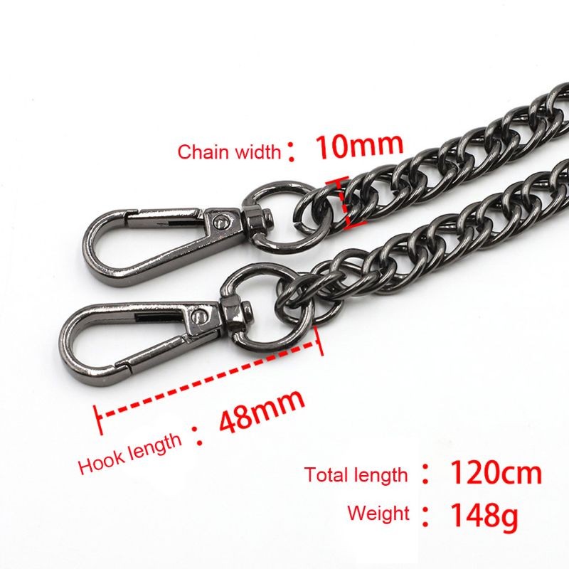 1PC 120cm DIY Chain Strap Handbag Shoulder Chains Crossbody Replacement Straps With Metal Buckles Purse Bag Accessories