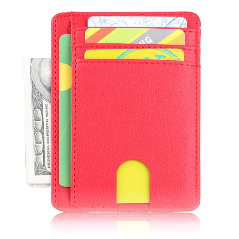 Men Leather Bank ID Credit Card Holders Ultra Slim Rfid Blocking Wallet Mini Size Business Card Protector Case Cover Ultra Thin