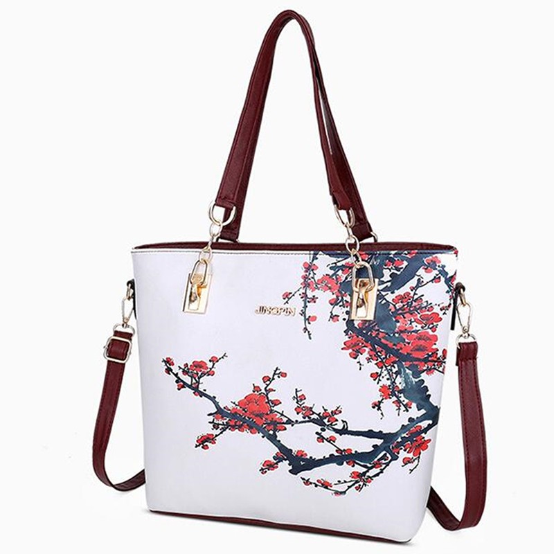 Chinese Style Floral Printing Women Handbags Shoulder Bags Set Female Practical Composite Bag 6 Piece Set Designer Brand Bolsa