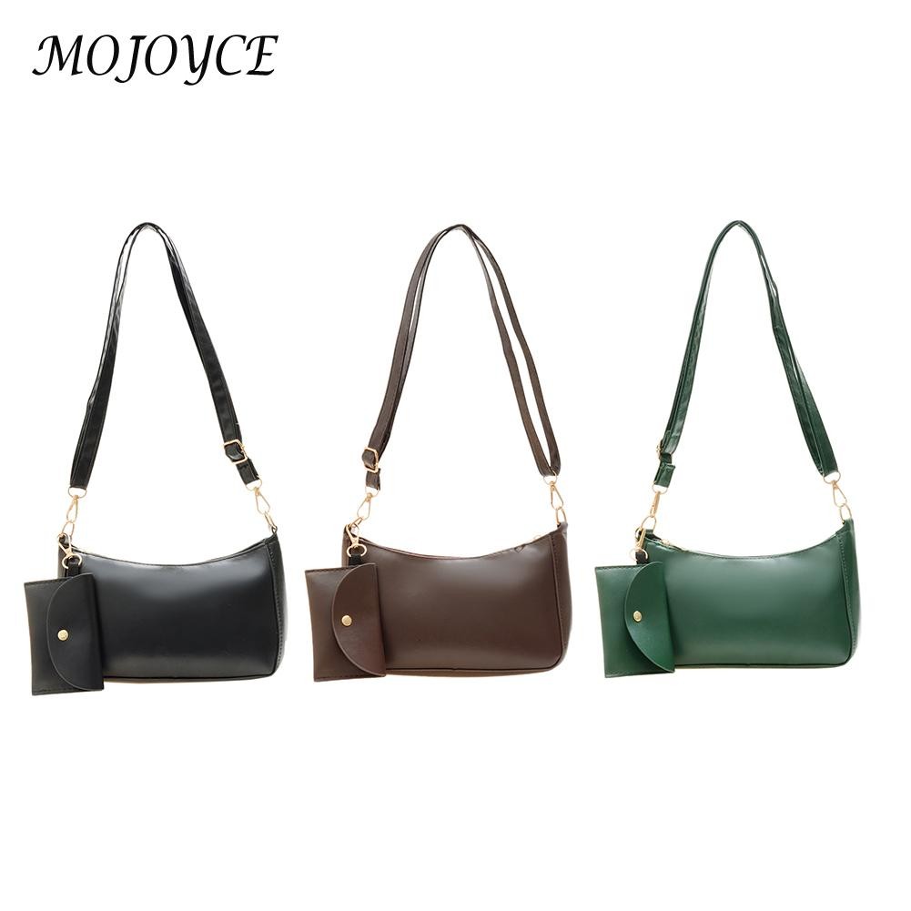 Pure Color Women Shoulder Bag PU Leather Underarm Bags Arbitrary Bags Shopping Bag Ladies Vintage Leisure Bags