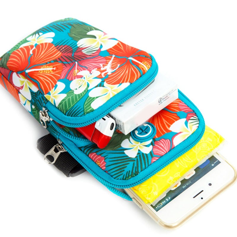 Mobile Phone Arm Bag Flamingo Flower Print Outdoor Sports Running Armband Handbag Holder Bag Gym Pouch for iPhone 12 11 Pro Max