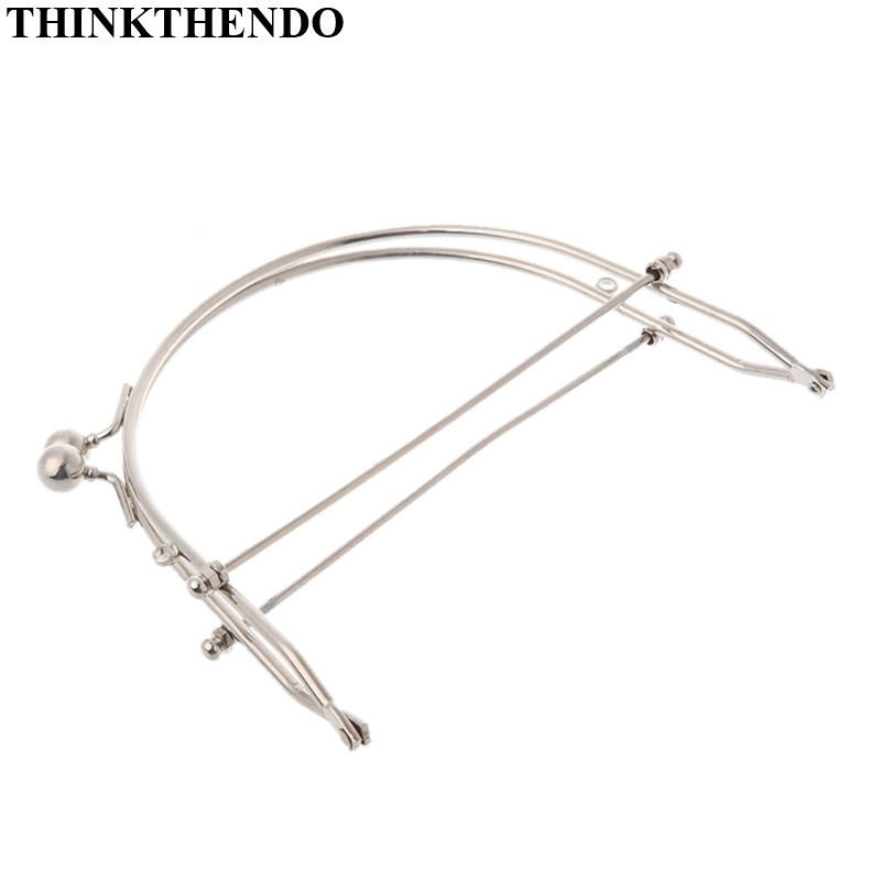 Thinkthendo 1pc Metal Half Frame Round Kiss Clasps Lock Purse Handbag Handle Clutch