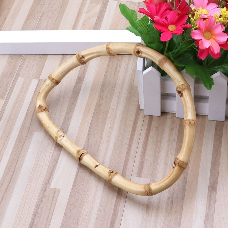 New 1pc D Shape Bamboo Bag Handle For Handmade Hand DIY Tote Purse Frame Making Bag Hanger Accessories Parts