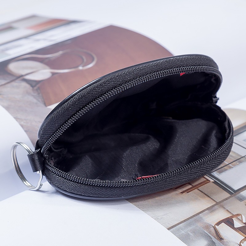 New Fashion Genuine Leather Wallet Semi-circular Splicing Zipper Coin Purse Key Holder Storage Money Pouch Cash Pocket Clutches