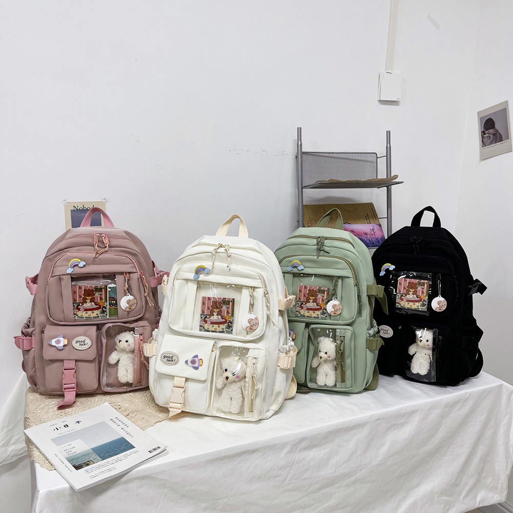 Cute Women Backpacks Large Capacity Backpack Waterproof Multi Pocket Nylon School Backpack For Student Girls Kawaii Backpacks