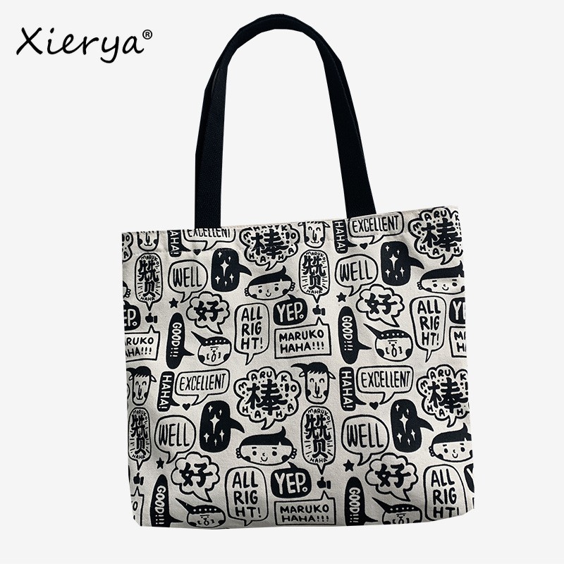 Xierya Canvas Bag Female Large Capacity Student Bag Canvas Bag Shoulder Bag New Fashionable Clothes Bag Women Tote Bag Chinese Style