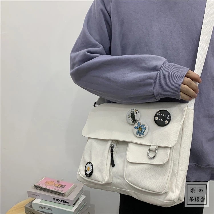 Xierya نساء حقيبة أوراق قماشيّة شباب سيدات موضة حقيبة كتف طالب سعة كبيرة أنثى Crossbody حقائب امرأة حزمة