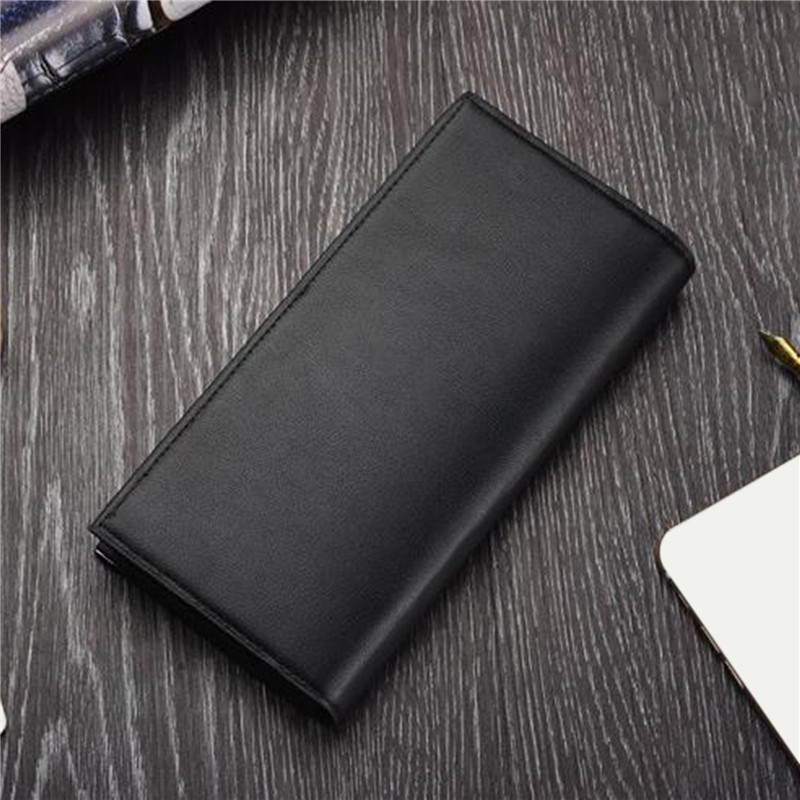 Long Wallet Business Card Holder Hasp Wallet Aluminum Metal Credit PU Leather Wallet Checkbook Small Card Wallet For Man