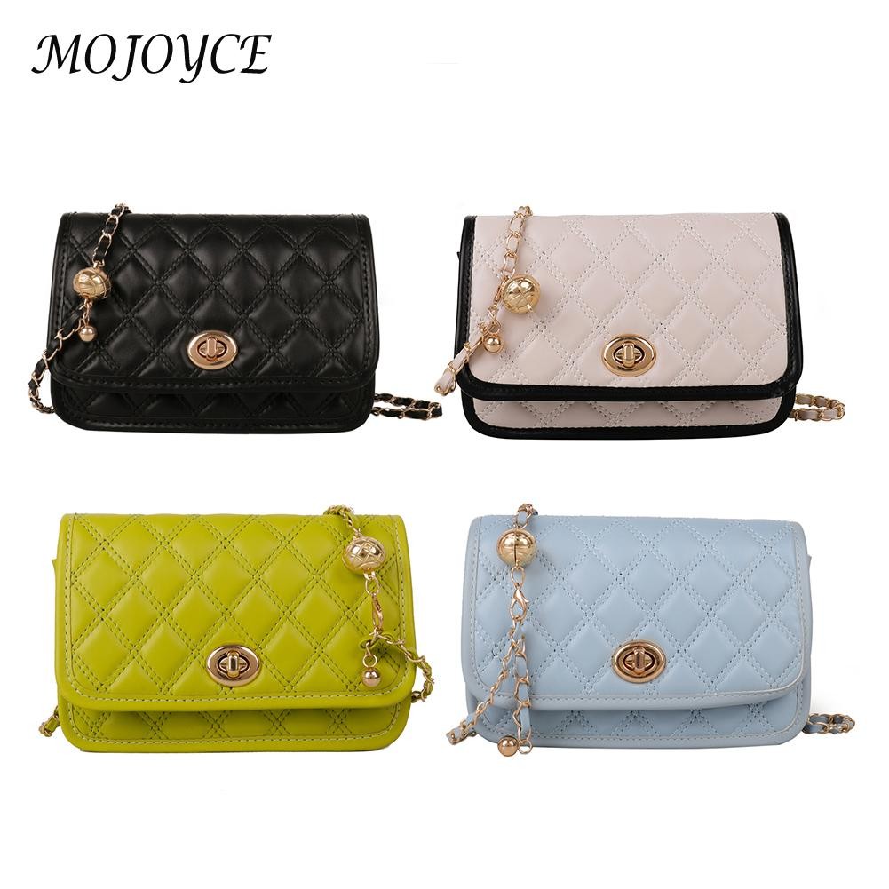 Fashion Diamond Lattice PU Leather Women Shoulder Crossbody Bags Flap Metal Lock For Women Fashionable Decoration