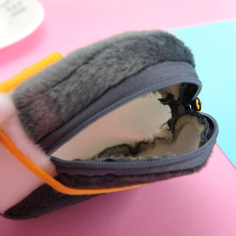 Super Kawaii Penguin Children Plush Coin Purse With Keychain Zipper Change Wallet Small Wallet Gift For Women Data Line Storage