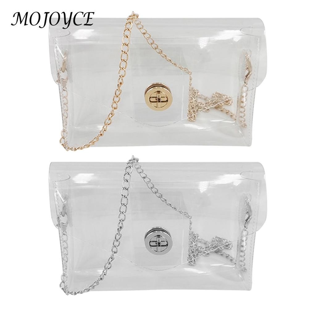 PVC Transparent Women Shoulder Bag Clear Handbag Jelly Small Phone Card Holder for Outdoor Shopping Traveling