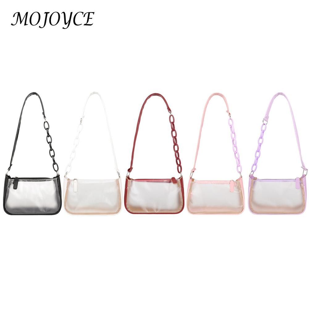 Fashion Women PVC Transparent Shoulder Bag Lady Small Zipper Luxury Handbag For Ladies Women Outdoor Shopping