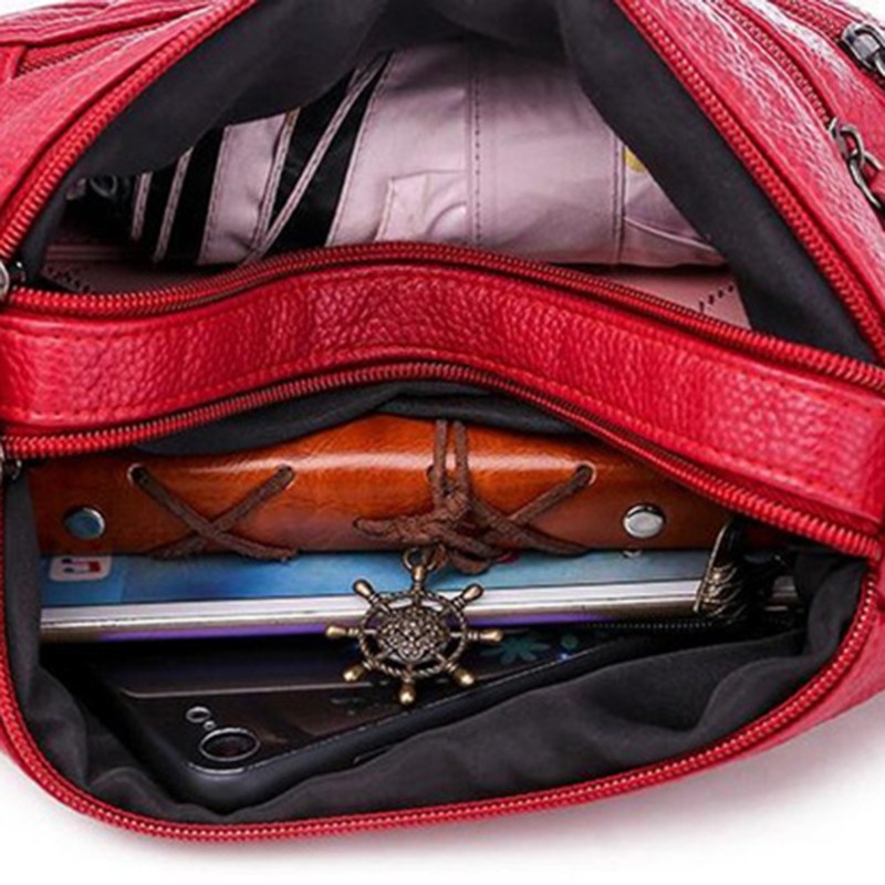 Fashion Women Shoulder Bag Soft PU Leather Multi Compartment Large Capacity Shoulder Bags Women Crossbody Bags