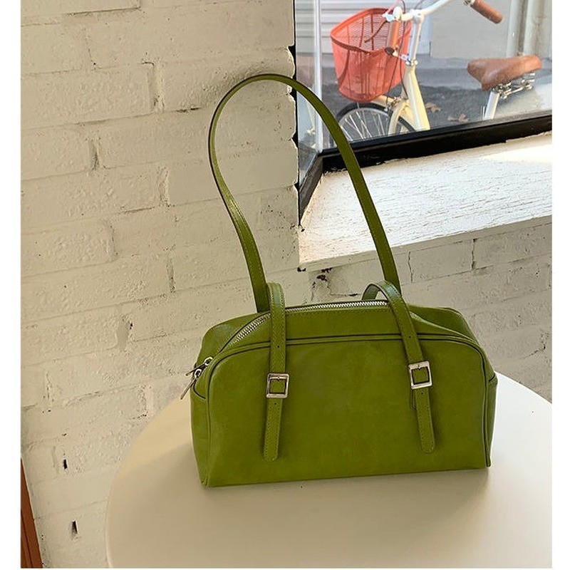 MBTI Casual Korean Style Women Shoulder Bag Fashion Solid PU Commuter Bag High Capacity Zipper Daily Bolso Mujer 2022 New Bags