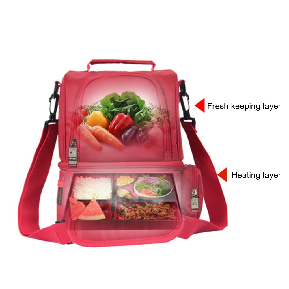 Beverage Storage Insulated Picnic Heating Food Office Multifunction Lunch Bag Container Travel Kitchen USB Charging Waterproof