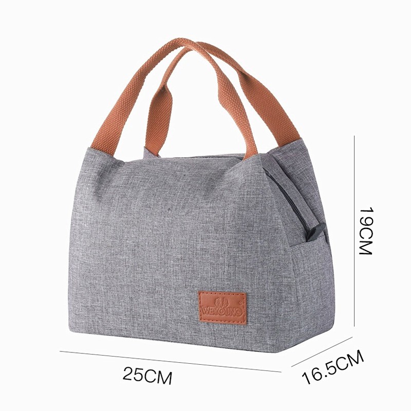 Waterproof Lunch Bag Nylon Portable Zipper Thermal Lunch Bag Oxford Bags For Women Convenient Lunch Box Carrying Food Bags