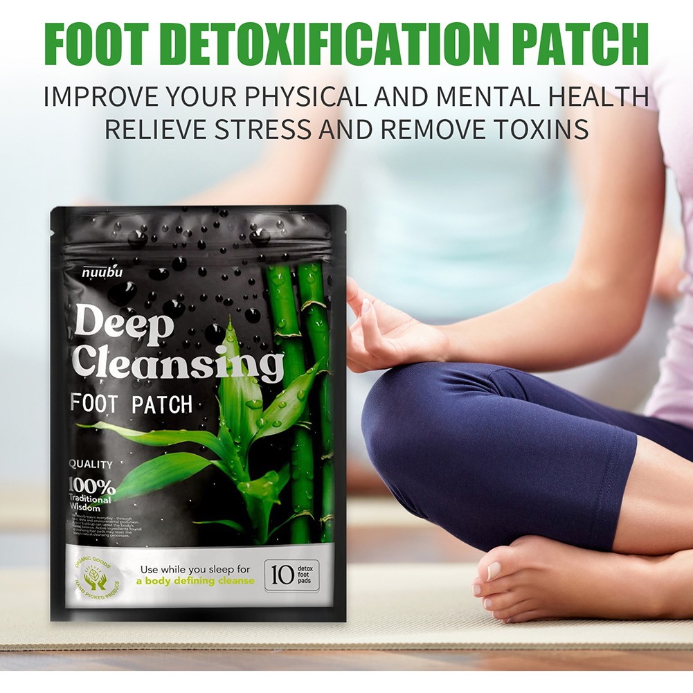 10pcs Detox Foot Patch Body Pads Detox Cleansing Herbal Adhesive Natural Bamboo Vinegar Ginger Feet For Deep Stress Relief Slee