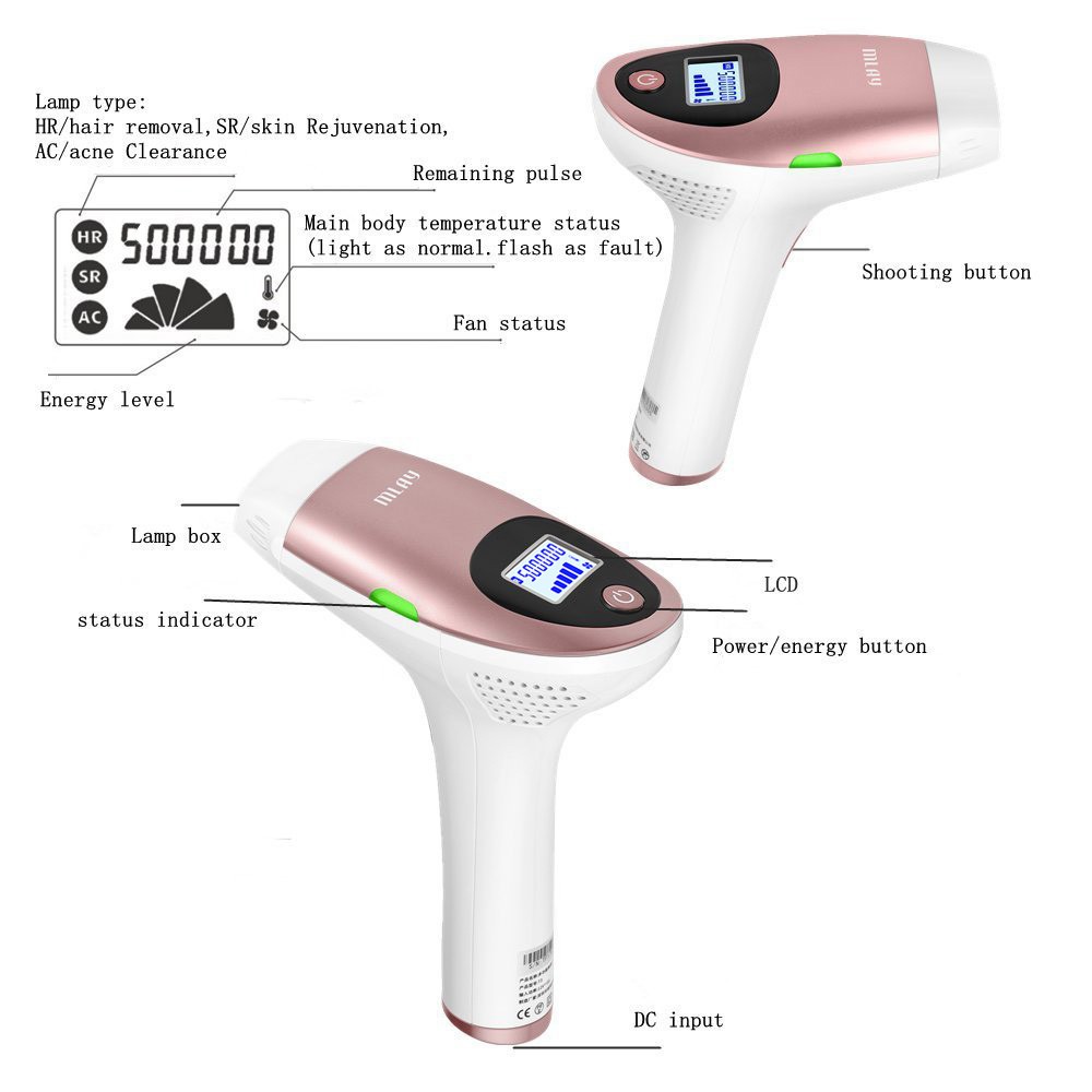 MLAY permanent laser hair removal machine free shipping home use pubic hair epilator for women and men