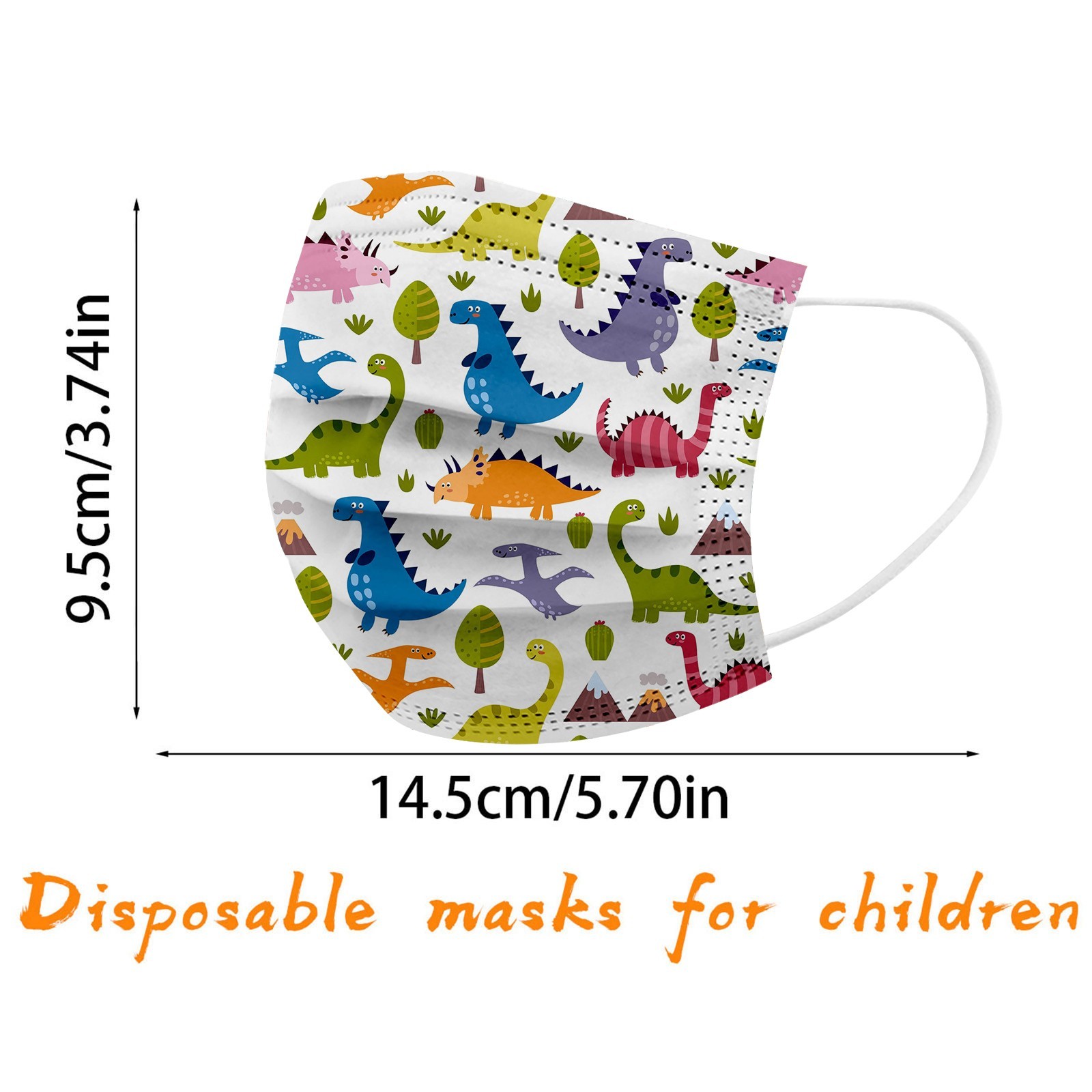 10/50pcs baby disposable face mask masque colorful four layer with dinosaur Meltblown printed lace mesh kids mask mascarillas