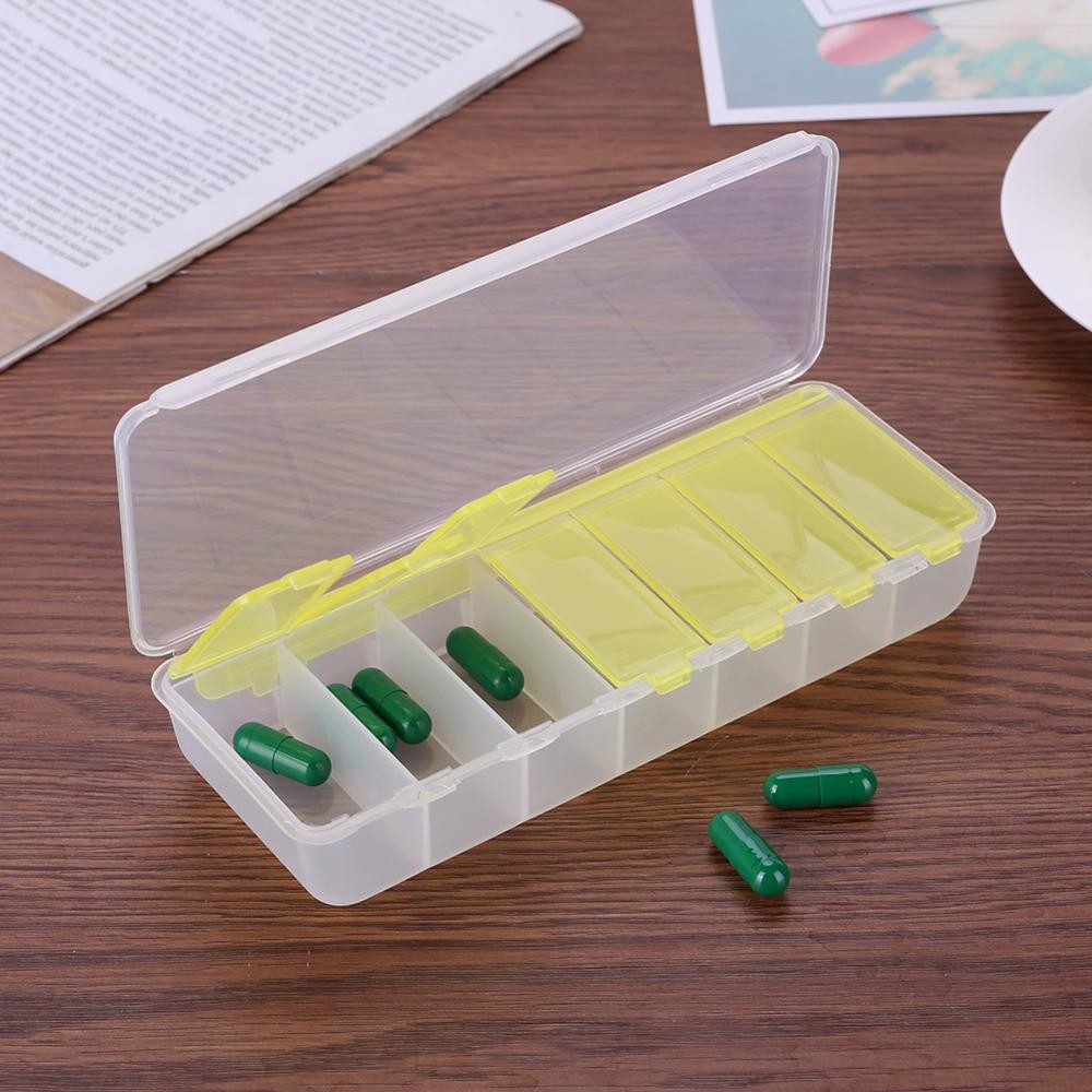 14/7 Grids 7 Days Weekly Pill Case Medicine Tablet Dispenser Organizer Pill Box Splitter Storage Box Pill Organizer Container