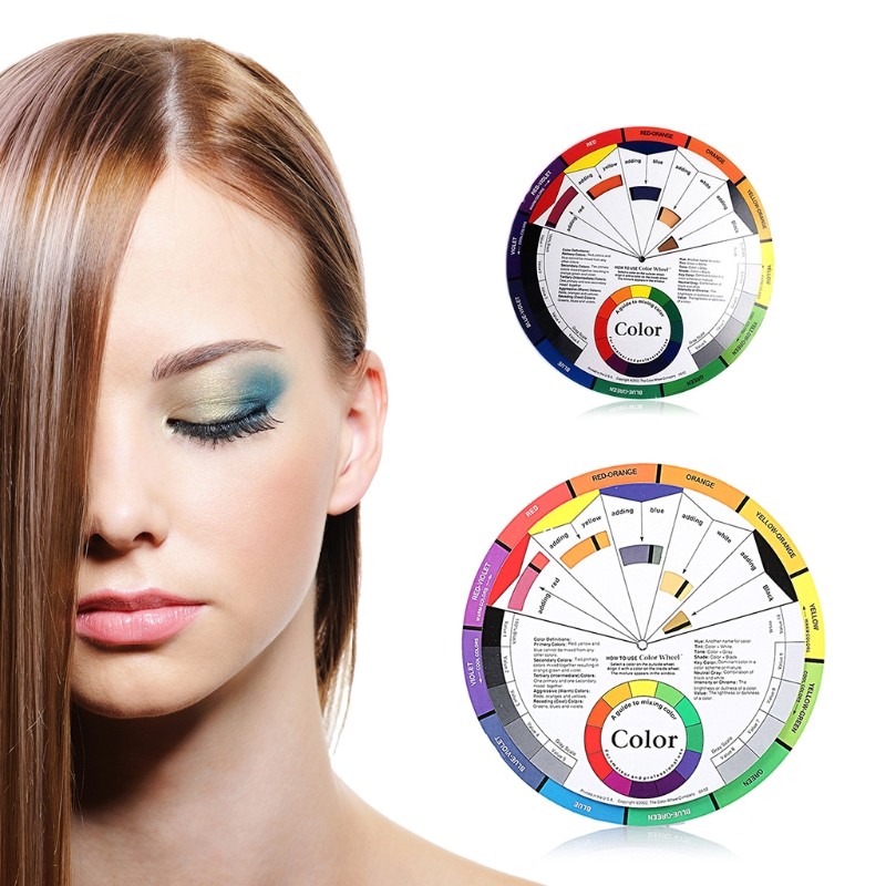 New Professional Paper Card Design Colors Mixing Ink Wheel Round Guide Chart Rotating Center Circle Tattoo Nail Pigment