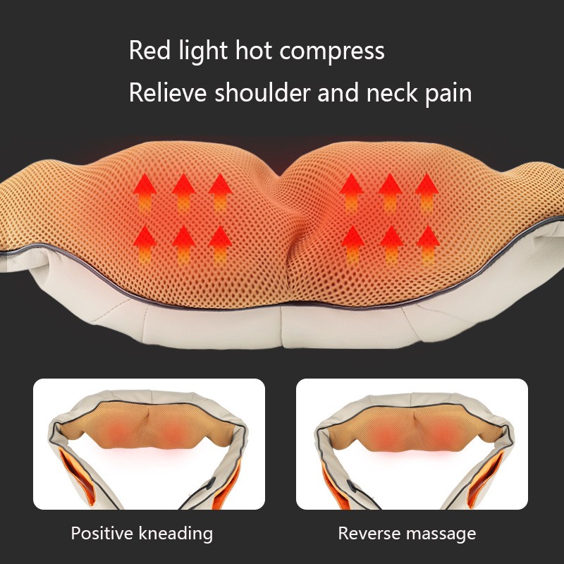 U Shape Electric Massage Shawl 4D Kneading Infrared Heated Shiatsu Massage Body Shoulder Neck Back Massager Health Care Tool