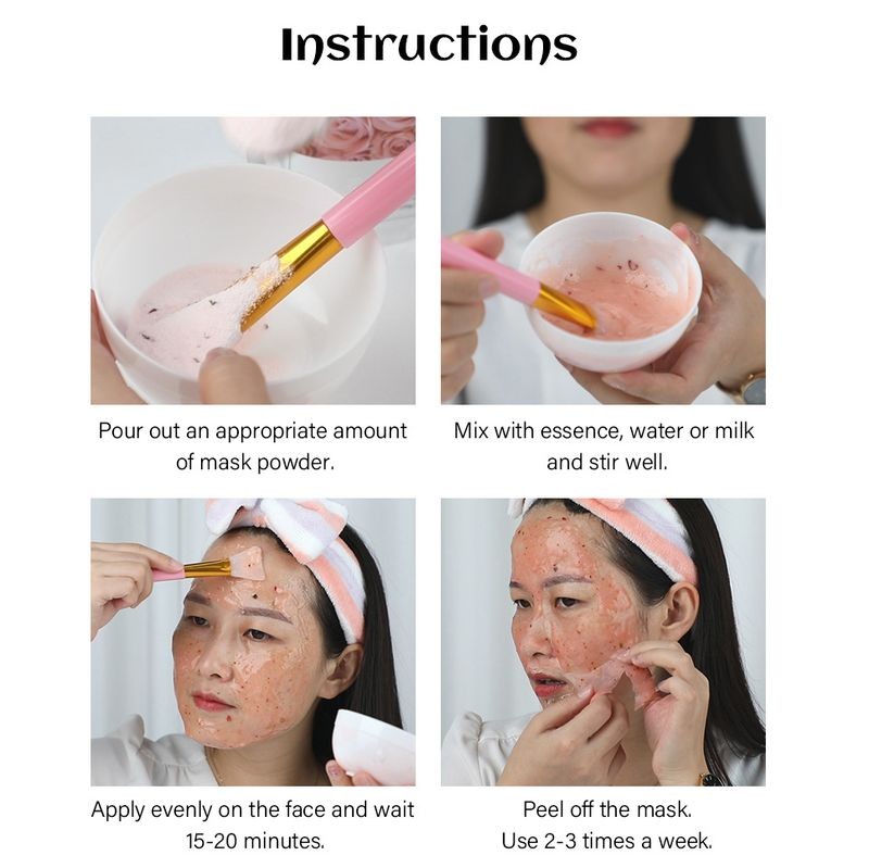 Beauty Salon Spa Soft Hydro Jelly Mask Powder Face Skin Care Whitening Rose Collagen Peel Off DIY Rubber Face Mask 650g