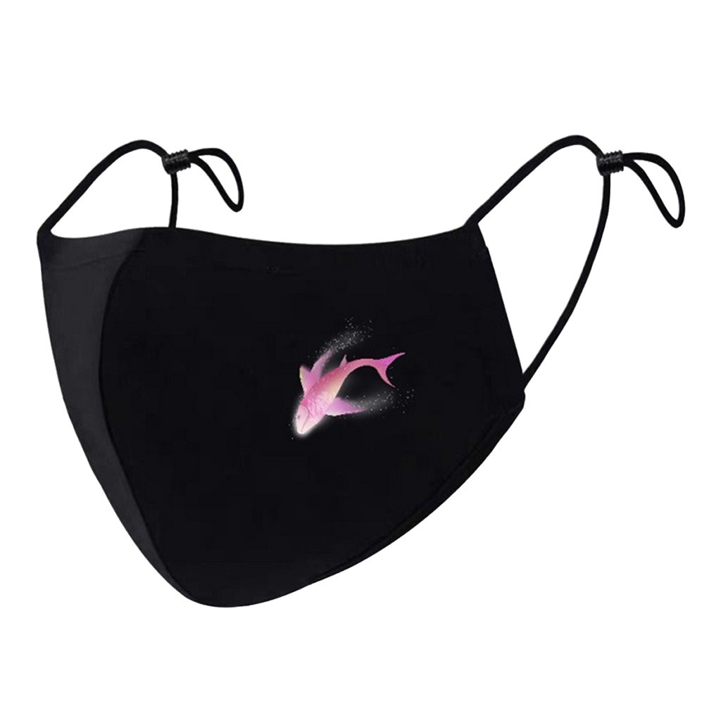 Reusable Cotton Face Mask with Ear Support, Adjustable, Washable, Adult, Black, Unisex