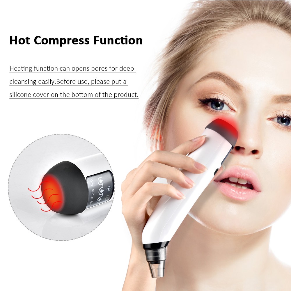 Facial Cleanser Blackhead Remover Deep Pore Acne Pimple Removal Vacuum Suction Diamond T Zone Beauty Facial Tool Household Spa