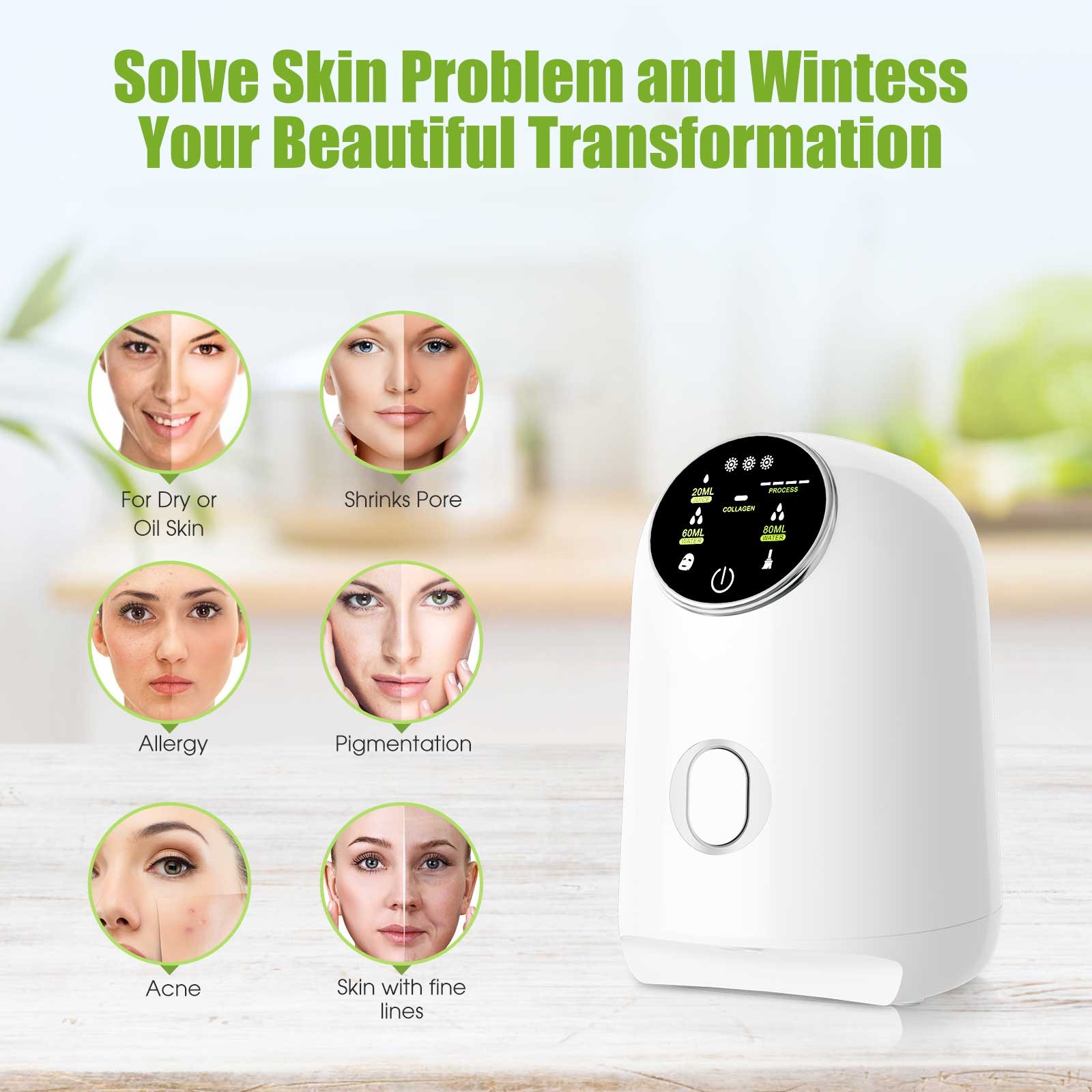 DIY Face Mask Maker Machine Automatic Fruit Vegetable Collagen Mask For Pregnant Women Moisturizing Anti Aging Beauty Skin Care Tool