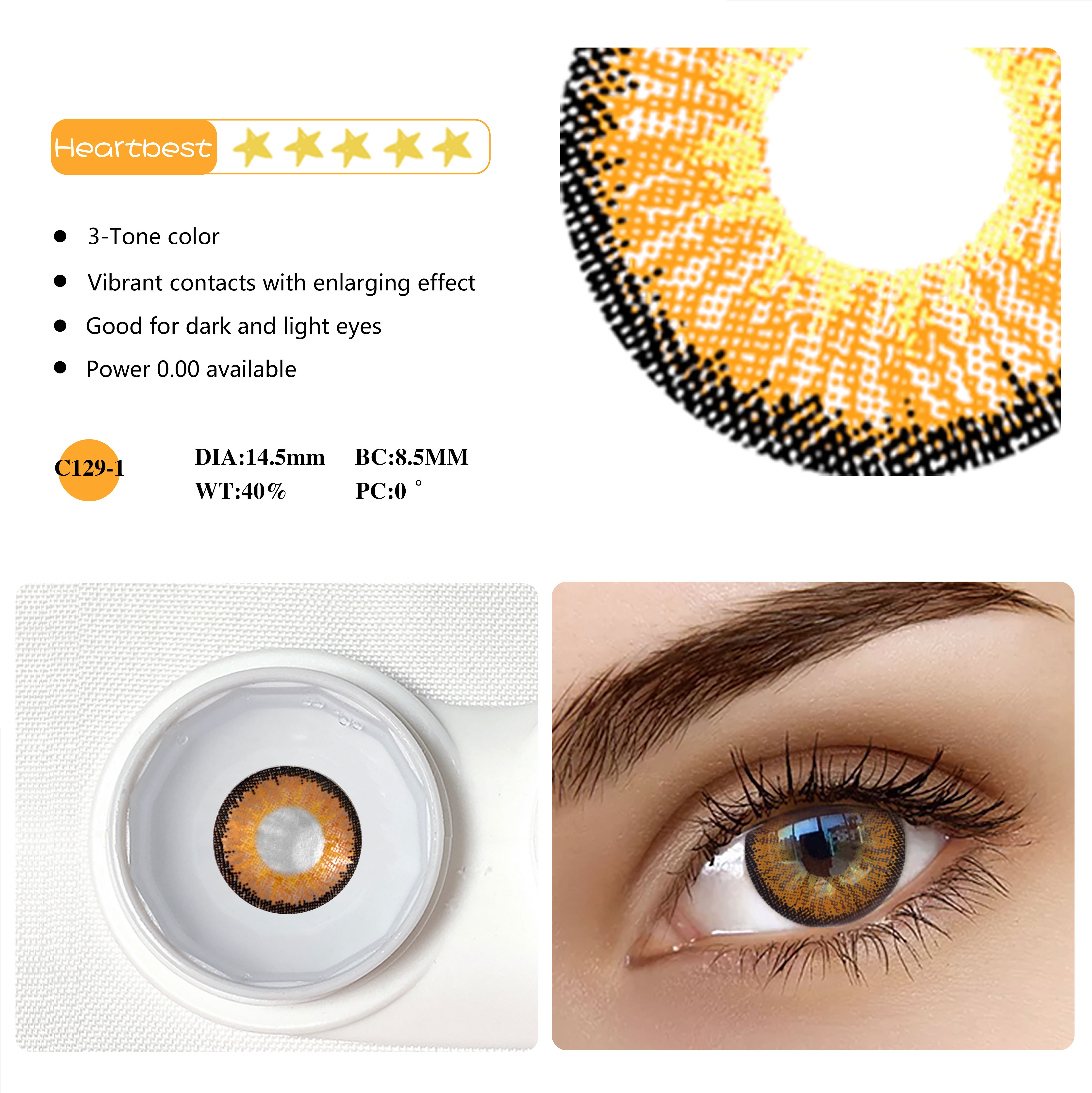 1 Pair 3 Tones Contact Lenses For Eye Popular Lens Eye Color USA Cosplay 12 Colors Cosmetic Contact Lens Fast Delivery