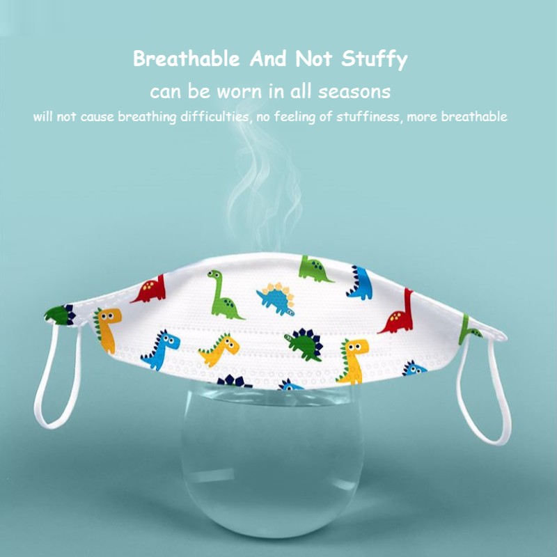 10pcs Baby Cartoon Disposable Mask 0-3 Years Children 4 Layers Protection Soft 3D Respirator Dust Masks 15 Colors