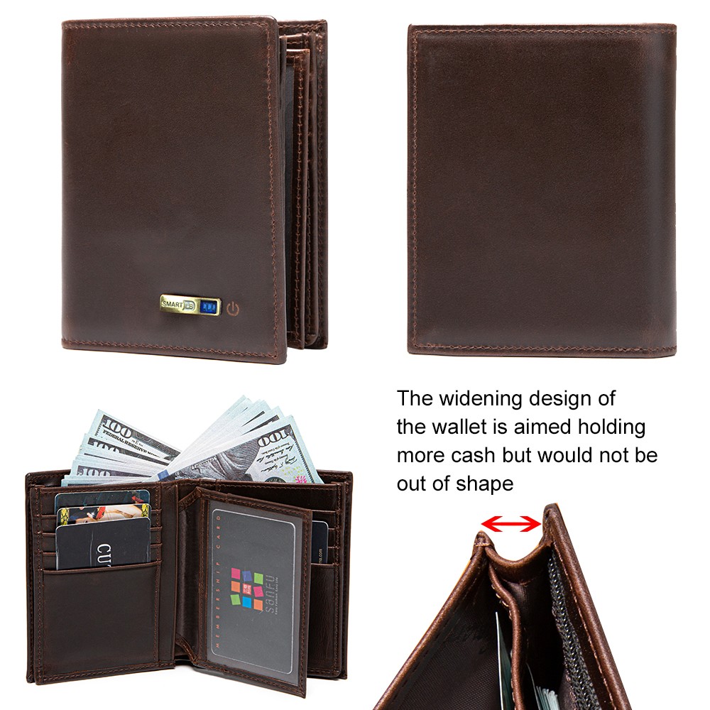 Smart Bluetooth Wallet Men's Genuine Leather Short Wallet Leisure Multifunction Card Holder Package Luxury Business Wallet