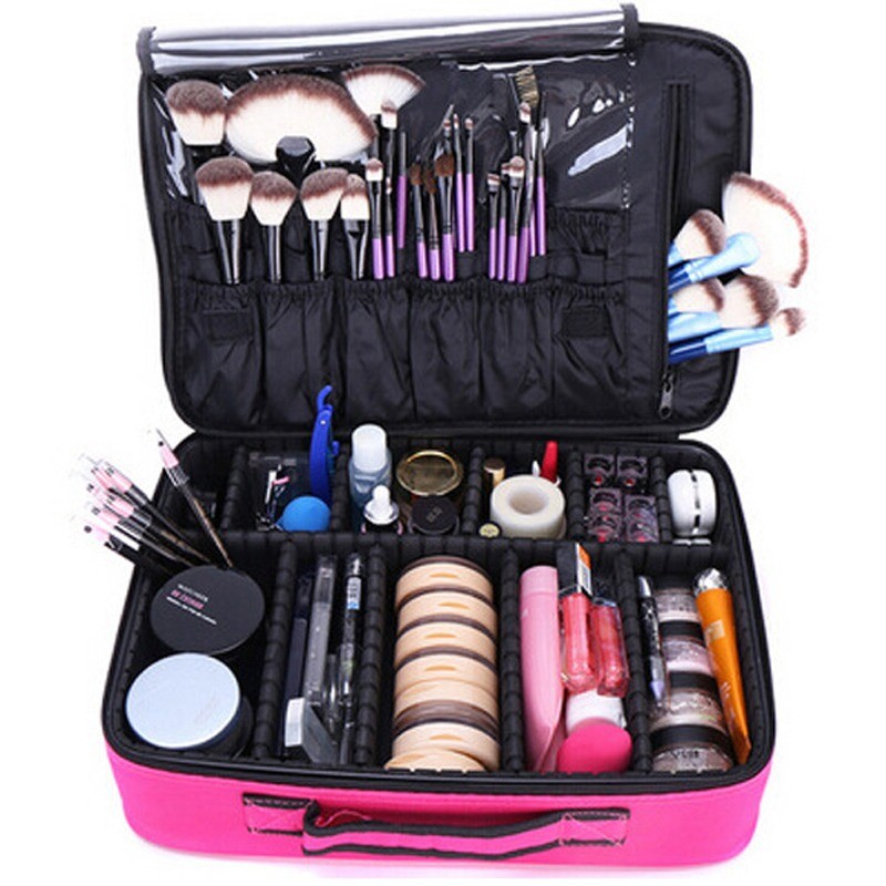 New upgrade large capacity cosmetic bag best selling professional women travel makeup bag