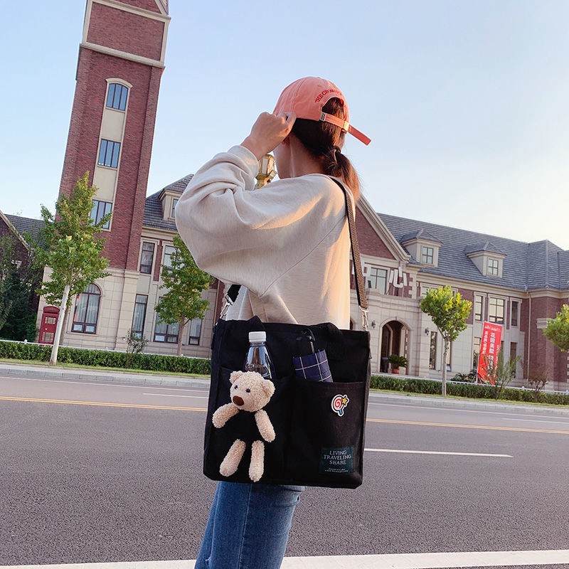 Women Canvas Handbags Female Shopping Bags Shoulder Bag Environmental Storage Bag Reusable Foldable Eco Grocery Bags Bolso