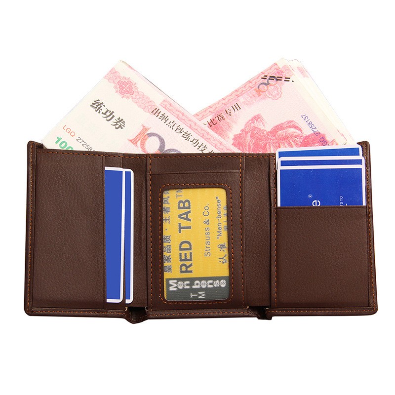 2022 Vintage Luxury Leather Men Wallet Short Slim Male Purses Money Clip Credit Card Dollar PU Leather Wallet Men's Wallet Card