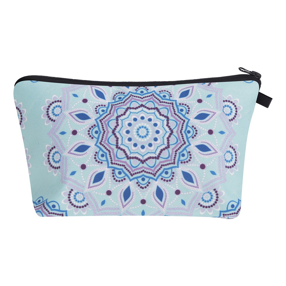 Fashion Mandala Printing Cosmetic Bag Datura Floral Print Mandala Pattern Cosmetic Bag Travel Bag Mandala Print Cosmetic Bag