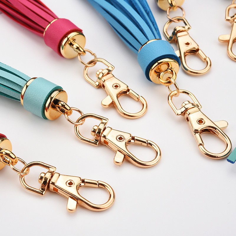 Fringe PU Leather Tassel Keychains Rhodium Key Holder Metal Key Charm Key Ring Bag Auto Car Pendant Hot Sale Jewelry