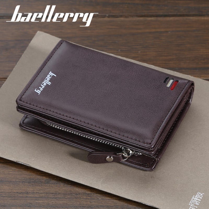 Baellerry Short Men Wallets New Fashion Card Holder Multifunction Organ Leather Wallet Male Zipper Wallet With Coin Pocket