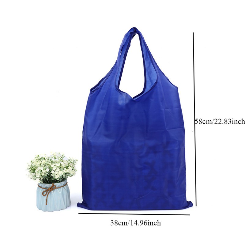 Pocket Square Eco-Friendly Shopping Bag Foldable Reusable Portable Shoulder Bag Handle Polyester for Travel Grocery