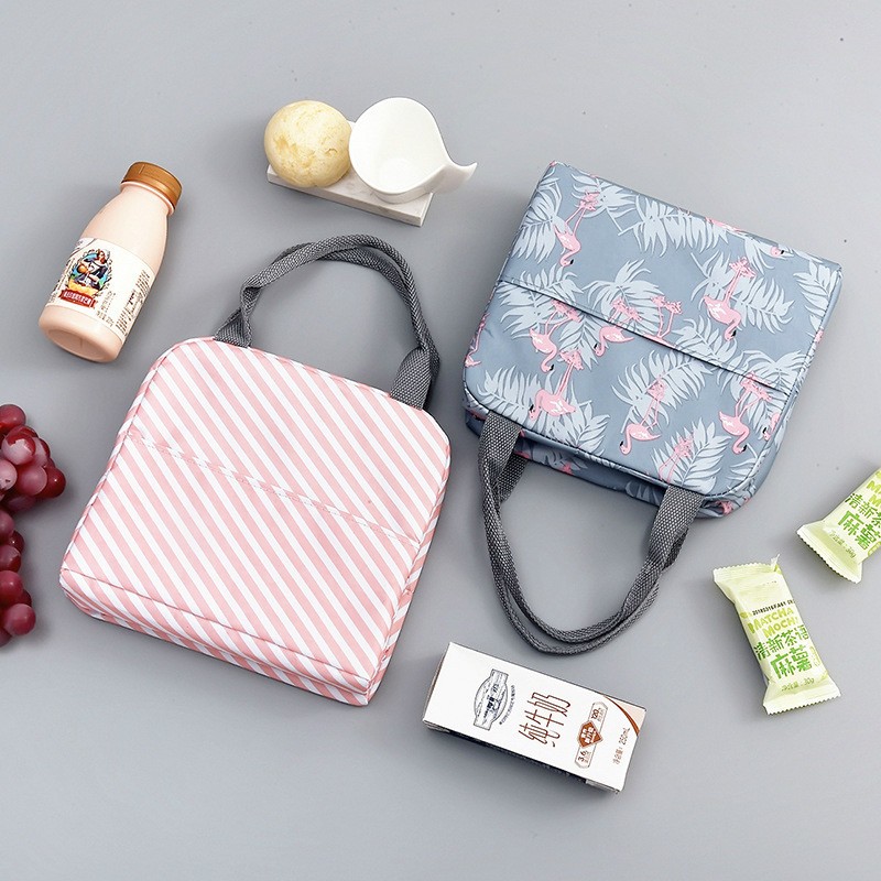 Functional Style Cooler Lunch Box Portable Insulated Canvas Lunch Handbag Thermal Food Picnic Lunch Bags For Women Kids