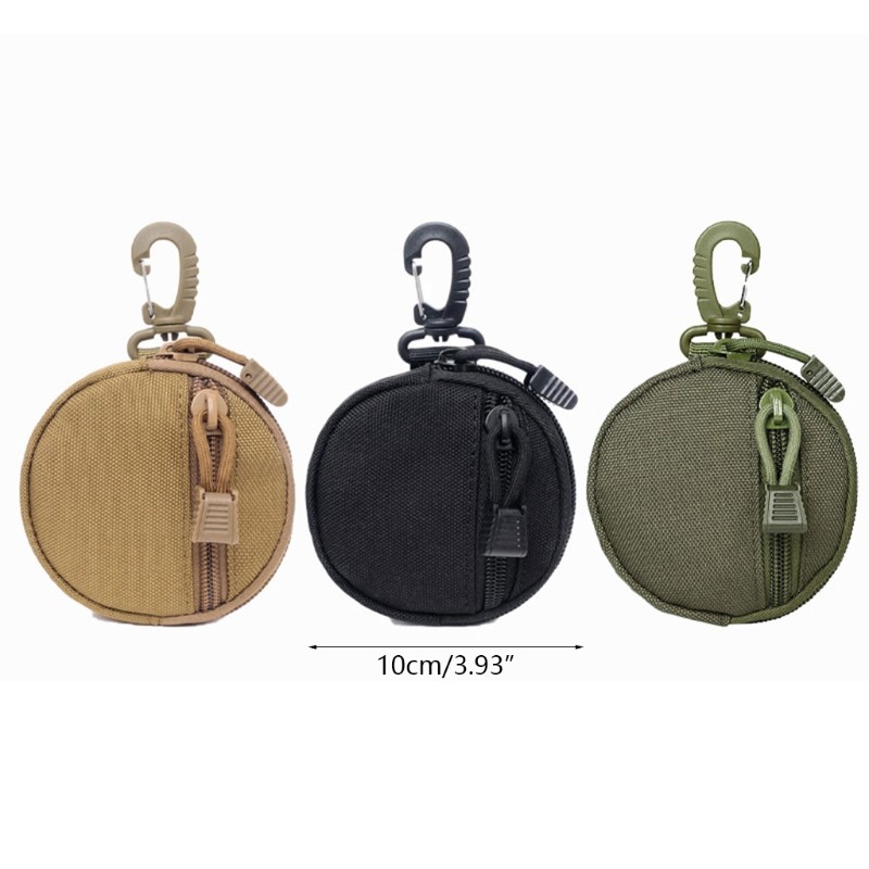 Portable Mini EDC Pocket Coin Purse Wallet Keychain Outdoor Sports Wireless Headphone Pack Waist Belt Carrying Bag with Hook