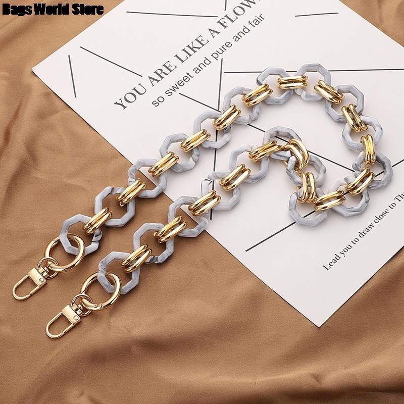 Fashion Woman Brand Handbag Accessory Chain Detachable Replacement Shoulder Strap Women DIY Shoulder Clutch Resin Chains