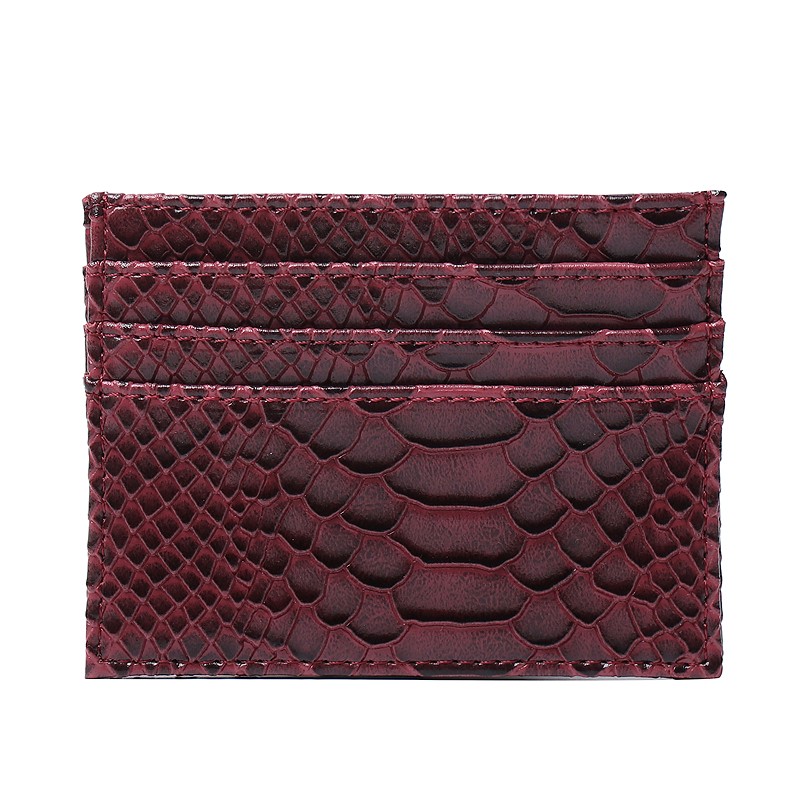 Customized Hot Sales Card Holder Men Women Ostrich/Crocodile/Python/Snake PU Leather PU Wallets Small Card Holder Bag Card Holder