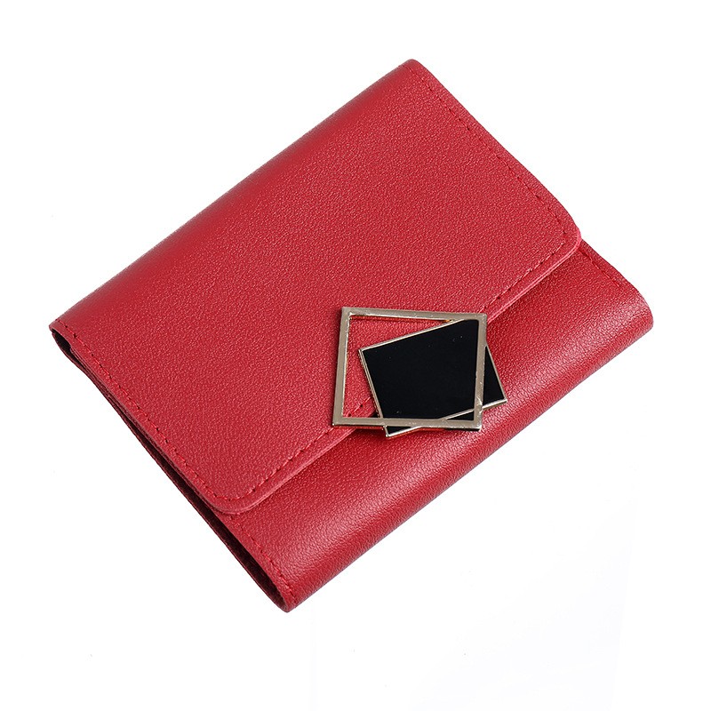 New female wallet new short new three fold multi card slot large capacity anti-demagnetization student coin purse female